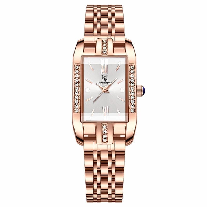 Montre Femme Quartz Rectangulaire de Luxe Feminino - Relógio 2 Mascato Shop Blanc