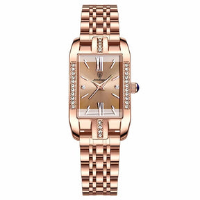 Montre Femme Quartz Rectangulaire de Luxe Feminino - Relógio 2 Mascato Shop Doré 